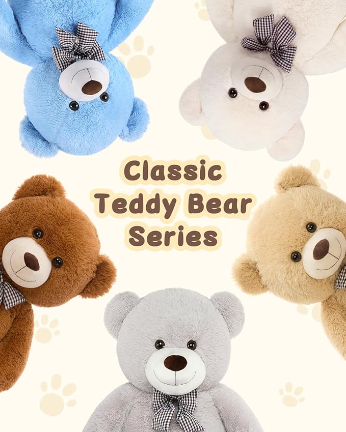 MaoGoLan Giant Teddy Bear Plush Toy - Ultra Soft & Cute Large Stuffed Animal 39 inches, Perfect for Baby Showers, Birthdays, Valentine’s Day Gifts (Kids, Couples, Family),Dark Brown
