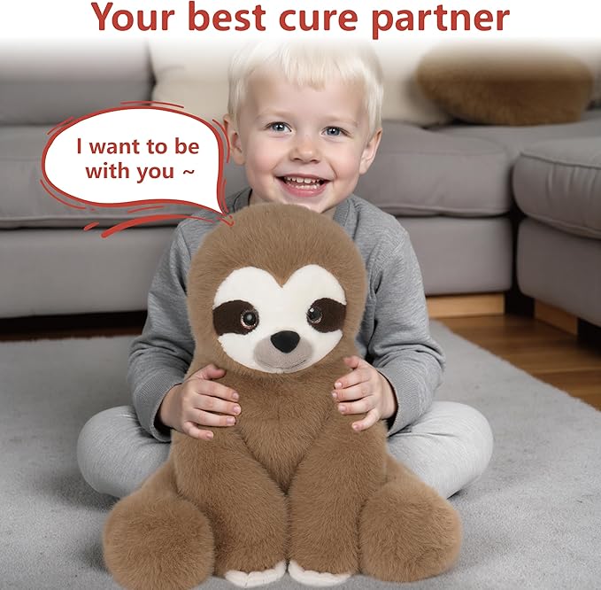 Niuniu Daddy 14" | 3.5 Pound Weighted Sloth Stuffed Animal, Heavy Stuffed Sloth Plush Toys for Kids Adults, Small Weighted Beads for Plush Animals Body Pillow for Presents Birthday Christmas Holiday