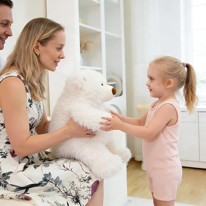 4.2 lbs Polar Bear Weighted Stuffed Animal 27in, Stuffed Bear Plush for Adult, Kids, Weight Polar Bear Plush Animal Pillow White Bear Gifts on Christmas, Birthday, Valentine's Day