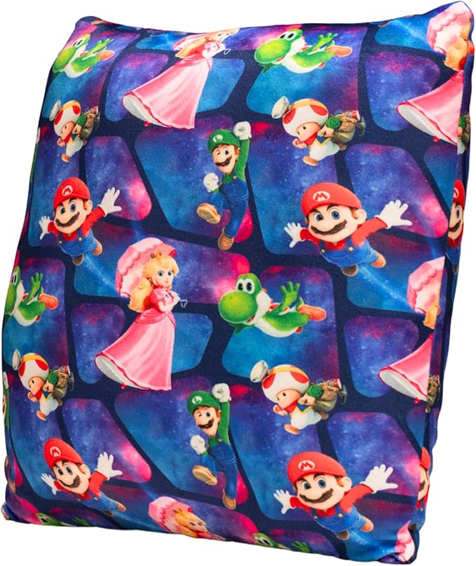 The Super Mario Galaxy Movie Kids Squishy Plush Throw Pillow, Soft Decorative Cushion for Bedroom Décor & Gifts, 13 Inch, Mario & Luigi (100% Officially Licensed Product) By Franco