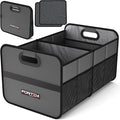 FORTEM Car Trunk Organizer, Collapsible Two Compartment Organizer, Foldable SUV & Truck Storage for Car Accessories for Women Men, Non Slip Bottom, Sturdy Side Walls, Strong Handles, 45L