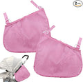 LiXiongBao 2 Pcs Side Sling Stroller Cargo Net,Universal Stroller Organizer Attachment Bag for Storage,Non-Slip and Adjustable Straps Portable Side Sling Storage Mesh Organizer(Pink)