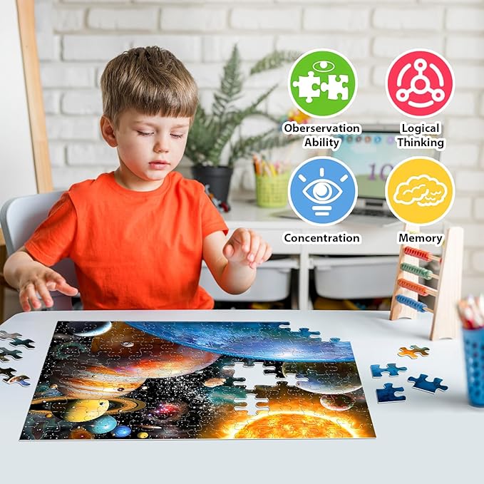 Jeacirio 4 Pack 100 Piece Puzzles for Kids Ages 4-6 - Jigsaw Puzzles for Kids Ages 6-8 8-10 100 Piece Jigsaw Puzzle for Adults Toddler Children Learning Educational Puzzles Toys Gifts for Girls Boys