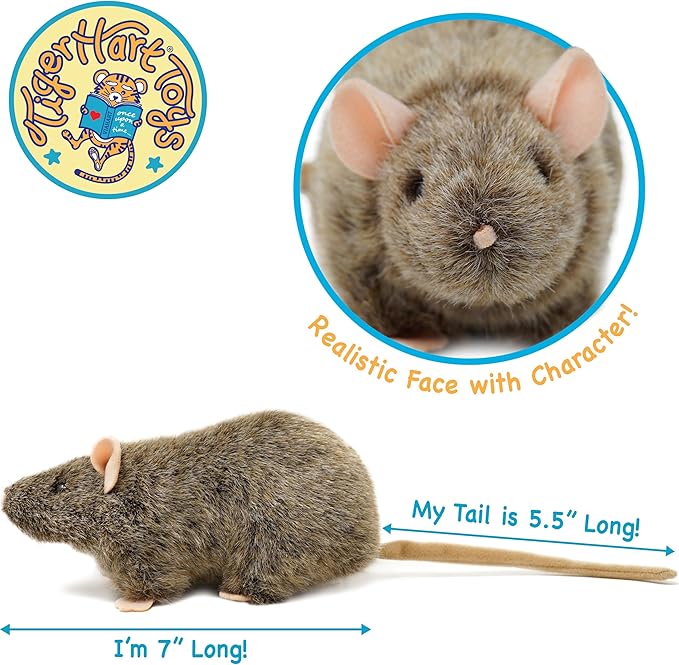 TigerHart Reuben The Rat - 7 Inch Stuffed Animal Plush Mouse