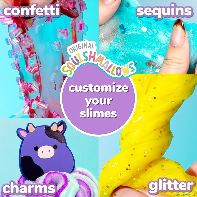 Horizon Group USA Sensory Slime Studio, Scented Slime Kit with Mix-Ins, Charms, and Storage Case, Squishmallows