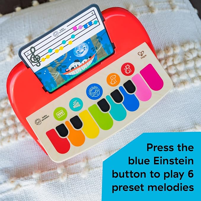 Baby Einstein Cal’s First Melodies Magic Touch Wooden Piano Musical Baby Toy, Ages 6 Months +