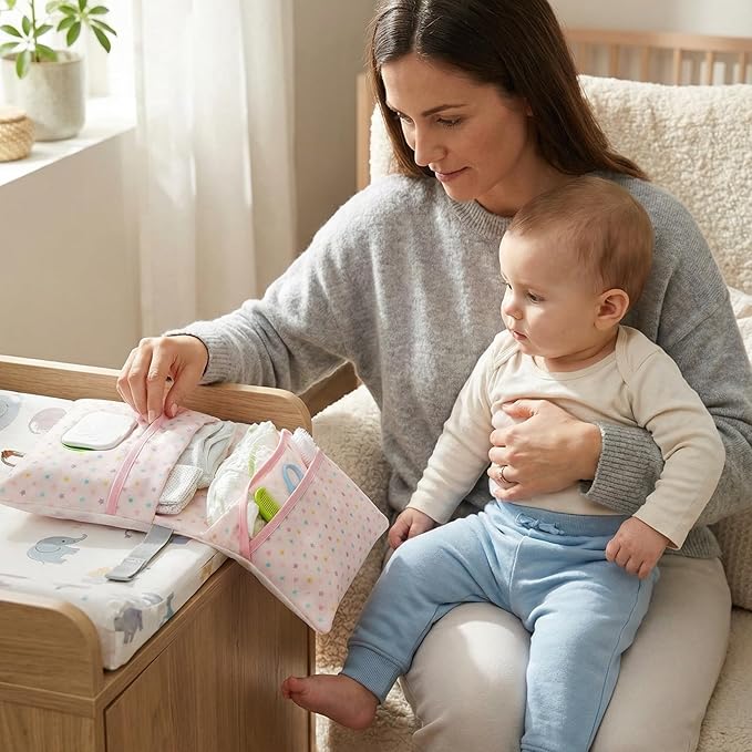 HAMUR Baby Diaper Bag Organizer – Travel-Friendly, Compact & Foldable | Stroller Pouch for Newborn Essentials – Must-Have for Boys & Girls (Elephant)