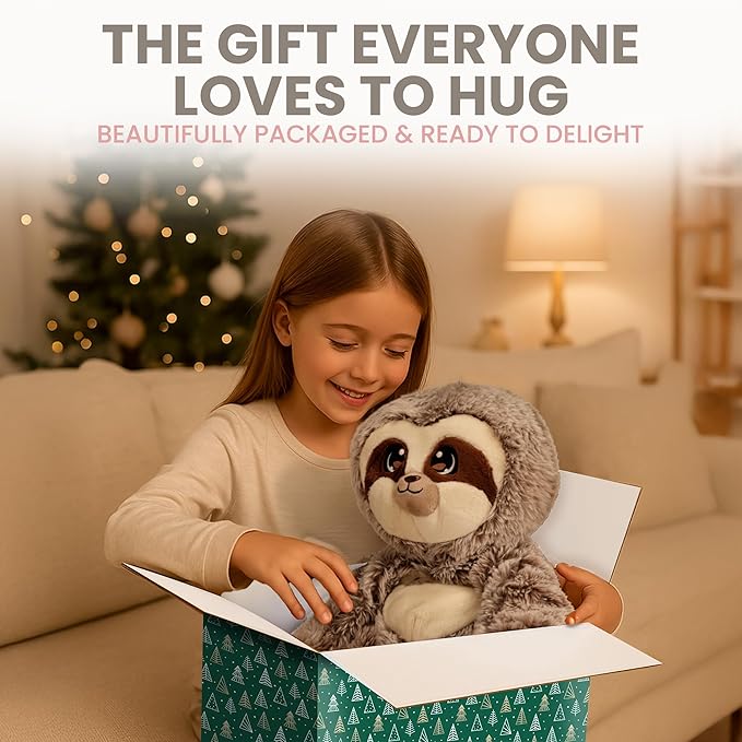 Huggle Healers Weighted Stuffed Animals for Adults, Teens and Kids - 36 Inch Long Plush Arms for Hugs - 4.5lb Sloth Stuffed Animal Plushies - Marshmallow Sloth