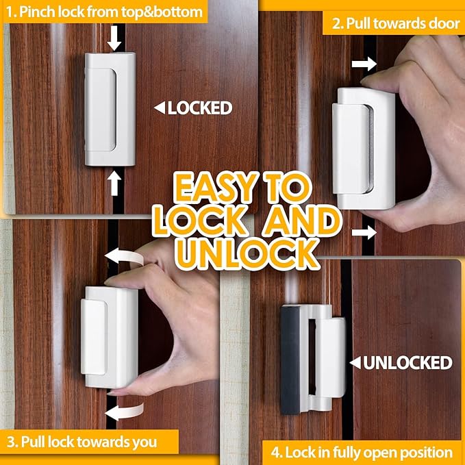 Door Lock Home Security Door Lock Security Door Reinforcement Lock Metal Door Locks for Kids Safety Proof Front Door Child Safety Lock Top Door Latch Lock Extra High Security Door Locks Interior Lock