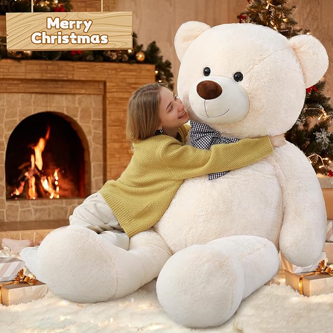 Toys Studio 71 inch Extra Large Teddy Bear Jumbo Plush White Toy Big Polar Bear Stuffed Animal Lifesize Gift Decorations for Girlfriend Girls Women Wife Christmas Birthday Valentines Day