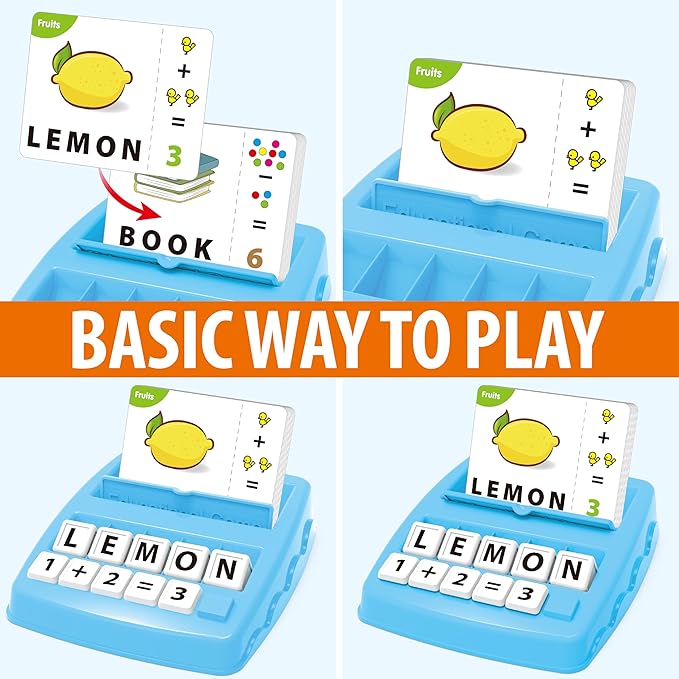 Yolscue Montessori Matching Letter Games,Educational Toys for 3-8 Year Olds Boys Girls,Alphabet Learning Toys for Kids Ages 3-8 Years,Birthday Party Gifts for 3-8 Year Olds Boys Girls(Blue)