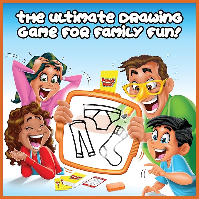 Pencil Nose Board Games for Family Night - The Ultimate Drawing Game - Kids Games, Family Game, Multi-Player, Party Game - Ages 8+
