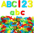 Bbiamsleep 134 Pcs Multi-Color Plastic Letters and Numbers Transparent Letters and Numbers Plastic Alphabet Letters Light Table Manipulatives for Counting and Spelling, Ages 3+