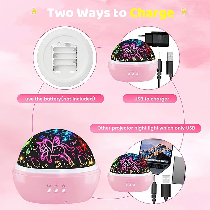 MINGKIDS Unicorn Toys Night Light for Toddler Girls,Unicorn Gifts Age 6-8,Unicorns and Starry Night Light Projector for Kids, Birthday Gift for 3-10 Year Olds Girls