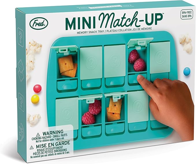 Genuine Fred MINI Match UP Memory Snack Tray, Fun Interactive Game for Kids, Travel,Friendly 8.5" x 6", BPA Free, The Ultimate Snacktivity for Picky Eaters, Dishwasher Safe