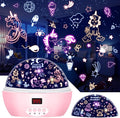 MOKOQI Kid Unicorn Night Light for Girls, and Baby Bear Night Lights Rotating Light Projector with Timer Color Changing Birthday Gifts for 3-5-10 Year Old Girls