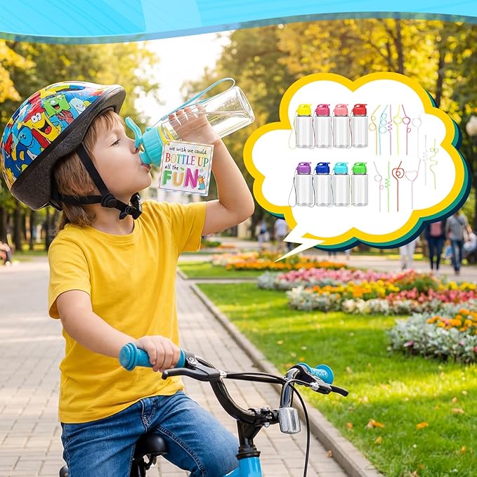 24 Set Water Bottles Bulk with Straws 12 oz End of the Year Gifts for Students Kindergarten Sports Water Bottle Summer Graduation Student Gifts from Teacher for School Classroom Party