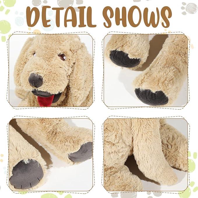 Geosar 47.2" Dog Stuffed Animals Plush, Soft Cuddly Golden Retriever Plush Toys, Large Stuffed Dog Hugging Pillow Gifts for Valentines Kids Girls Boys Birthday