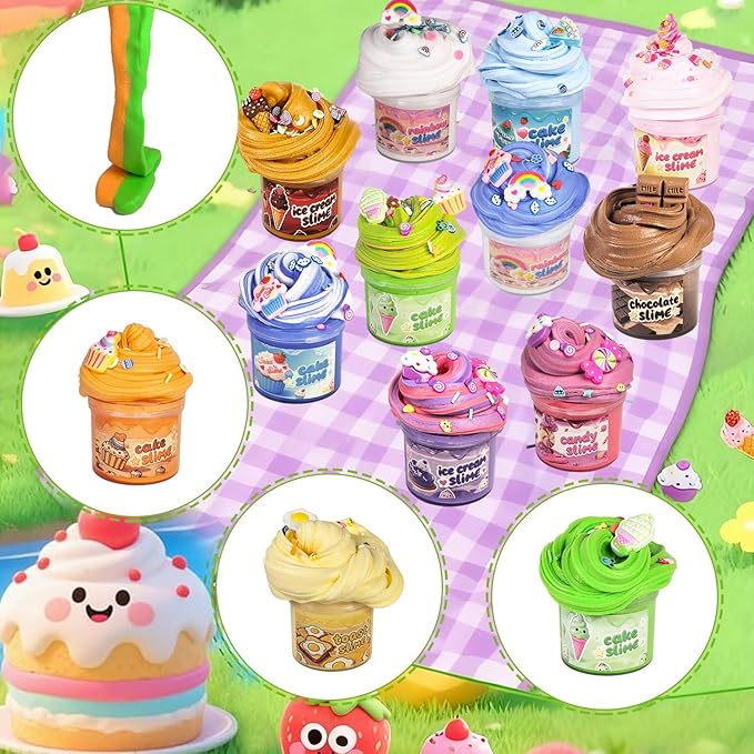 15pack Butter Slime Kit for Girl Boys, Party Favors, Fidget Toy, Stocking Stuffers for Kids 6 7 8 9 10 11 12 Years Old