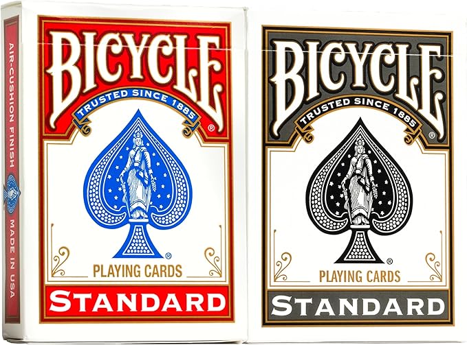 Bicycle Rider Back Playing Cards, Standard Index, Red & Black Decks of Cards, Premium Poker Cards for Blackjack, Casino Games & Family Game Night, 2 Count (Pack of 1)