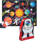 Crocodile Creek 36-Piece Jigsaw Floor Puzzle - Fun Floor Puzzles for Kids Ages 3-5 - Heavy-Duty Shaped Box for Storage - Space Explorer - 24" W x 18" H Finished