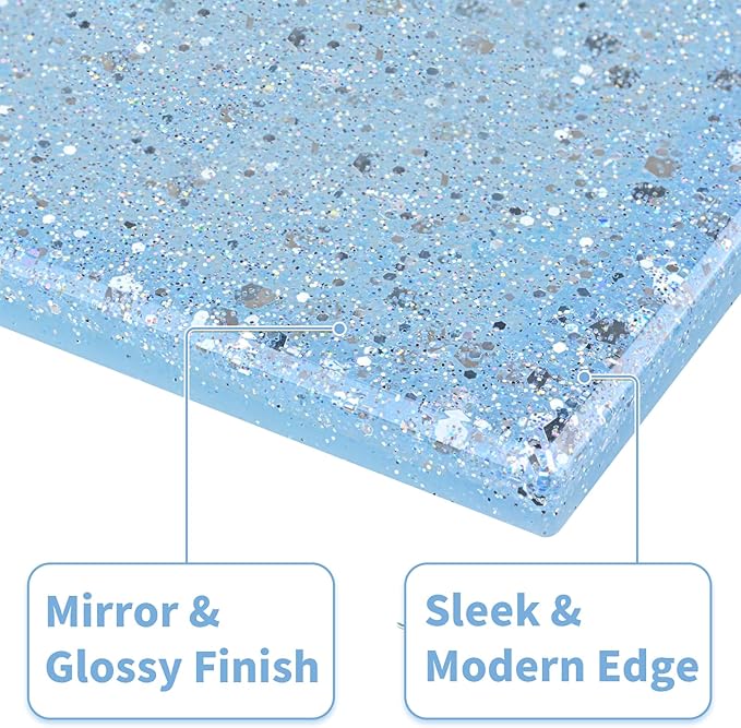 Light Switch Cover Plate - Shiny Blue Mirror Finish (2-Gang,5.1" x 5.1") - Sparkle Double Toggle Wall Plate