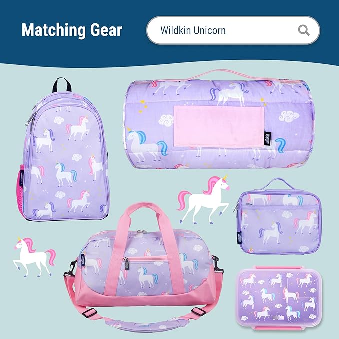 Wildkin Kids 18oz Stainless Steel Water Bottle – BPA-Free, Leakproof, Insulated, Easy-Clean - Unicorn