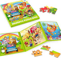 SYNARRY Magnetic Puzzles for Kids Ages 3-5, 20 Pieces Toddler Animal Puzzles for Kids Ages 4-6, Easter Basket Stuffers Gifts for Kids, Car Airplane Road Trip Activities Magnet Games Toy for Boys Girls