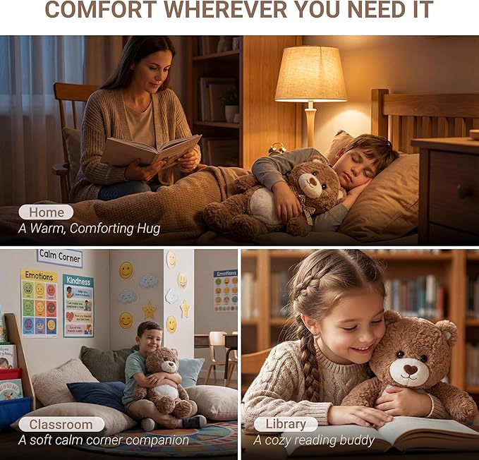 Teddy Bear Heating Pad for Period Cramps, Heated Stuffed Animal Plush Toy, USB Electric Heating Pad with Auto Shut Off,Warm Plushie for Belly Back Shoulder Pain Relief, Gift for Mom Women