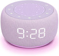 Buffbee Sound Machine & Alarm Clock 2-in-1, 0-100% Clock Face Brightness, Bottom Colored Light, Sleep Timer, Precise 30-Level Volume White Noise Machine, Digital Alarm Clocks for Bedrooms - Purple