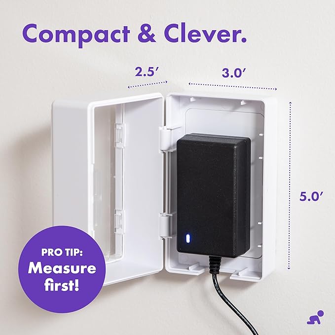 Outlet Cover Box Baby Proofing – Child Safety Outlet Protector Box for Plugs & Cords, Locking Childproof Plug Cover, Outlet Covers Baby Proofing Solution