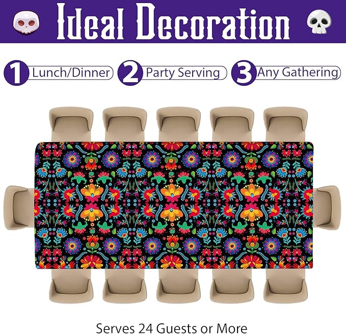 Mexican Fiesta Party Supplies Serves 24 Mexican Party Paper Plates Napkins Mexico Mayo Decorations Datura Flower Serape Tablecloth Set Tableware Kit for Day of The Dead Pinata Taco Ponchos Dance