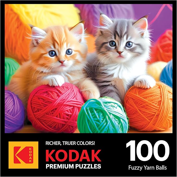 RoseArt - Kodak Premium - Fuzzy Yarn Balls - 100 Piece Jigsaw Puzzle for Adults