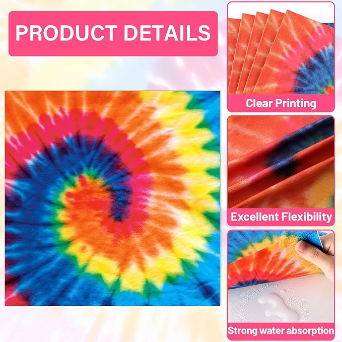 48Pcs Tie Dye Paper Plates and Napkins Rainbow Tie Party Decorations Dye Birthday Party Supplies Colorful Disposable Dinnerware Tableware for Adult Kids Girls Boys Hippie Baby Shower Serves 24