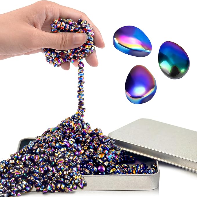 Fidget Toys For Teen Boys Adult, 1000pc Metal Cool Gadgets Gift Quiet Office Desk Sensory Stress Fidgets Beads Balls Stones Toy Anxiety Relief Items For Teen Girls ADHD Autism Autistic Ferrite Putty