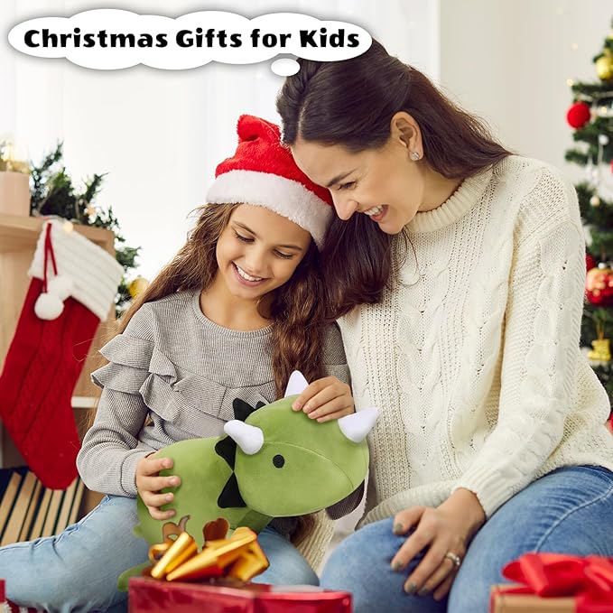 Finebee Weighted Dinosaur Stuffed Animals, Cute Weighted Dino Plush, Soft Stuffed Weighted Plushie Pillow Gifts for Girls Boys(23.6" 3.1Lbs)