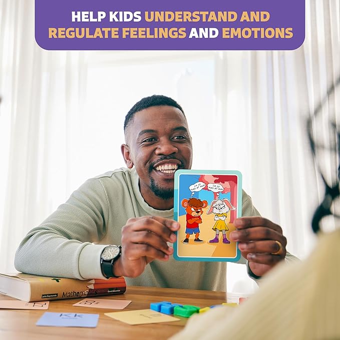 Clever Fox Play Who What Why Feelings & Emotions Conversation Cards for Kids – Social Skills & Emotional Regulation Learning Activity – Flash Card Therapy Game – SEL Tool for Kids & Toddlers Ages 4+