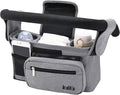 Universal Stroller Organizer with Insulated Cup Holder, Detachable Phone Bag, Shoulder Strap – Fits All Stroller Types, Keeps Drinks Hot/Cold (Grey)