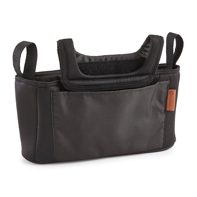 Contours Baby Stroller Organizer, Adjustable Parent Organizer Accessory - Cup Holder and Storage - Compatible with Select Wagons - Black