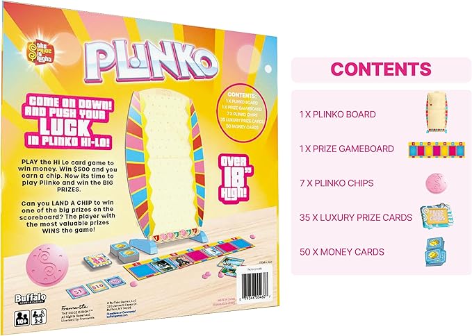 Plinko Family Board Games, Inspired by The Price is Right, Great for Family Game Night, from Buffalo Games, Arcade Style Drop Game, Kids Games & Family Games Night