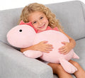 JOD® Weighted Dinosaur Stuffed Animals, Dinosaur Weighted 4 lbs, 22" Large Weighted Plush Animal, Cute Plush Toy Pillow, Soft Dino Plushie Gifts for Adults, Boys & Girls (55 CM Pink)