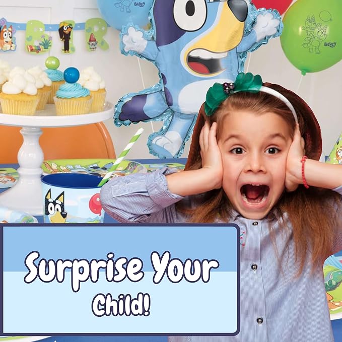 Unique Bluey Party Supplies | Tableware Essentials | Serves 16 | Officially Licensed | Plates, Napkins, And Cups | Birthday Tableware For Kids, Quick Setup, Easy Cleanup