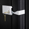 Child Proof Fridge Lock with Key | 100% Metal Refrigerator Lock for Toddlers & Kids | 400 lbf 3M Adhesive No-Drill | Baby Safety Freezer Cabinet Lock (1 Pack, White)