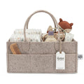 Parker Baby Co. Diaper Caddy - Nursery Storage Bin and Car Organizer for Diapers and Baby Wipes - Oatmeal, Large