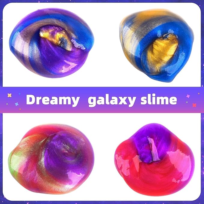 48 Pack Galaxy Slime kit for Kids, Mini Making Slime Bulk Party Favor, Slime Putty Toy for Girls and Boys for Sensory and Tactile Stimulation, Prize, Goodie Stuffers for Kids,Soft Non-Sticky