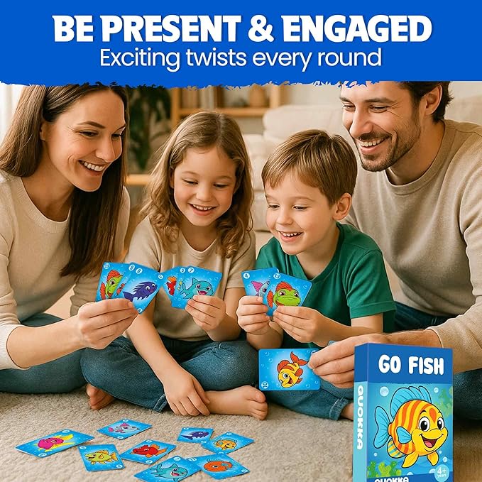 QUOKKA Go Fish Card Game for Kids Ages 4–8 – Fun Family Game with Cute Animals, Perfect for Travel, Playdates, Family Time – Educational & Engaging Playing Cards for Kids, Easy to Learn, Fast to Play