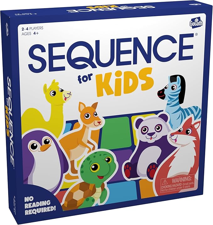 Jax SEQUENCE for Kids -- The 'No Reading Required' Strategy Game by Jax and Goliath, Multi Color, 11 inches (2-4 players) (Packaging May Vary)