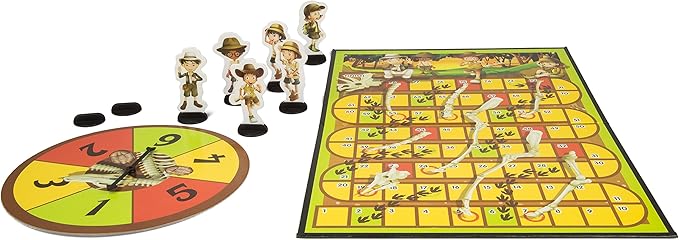 Dinosaur Snakes and Ladders Preschool Game - No Reading Required - Early Learning Basic Couting Game for Kids Ages 3 and up - for 2 to 6 Players by Outset