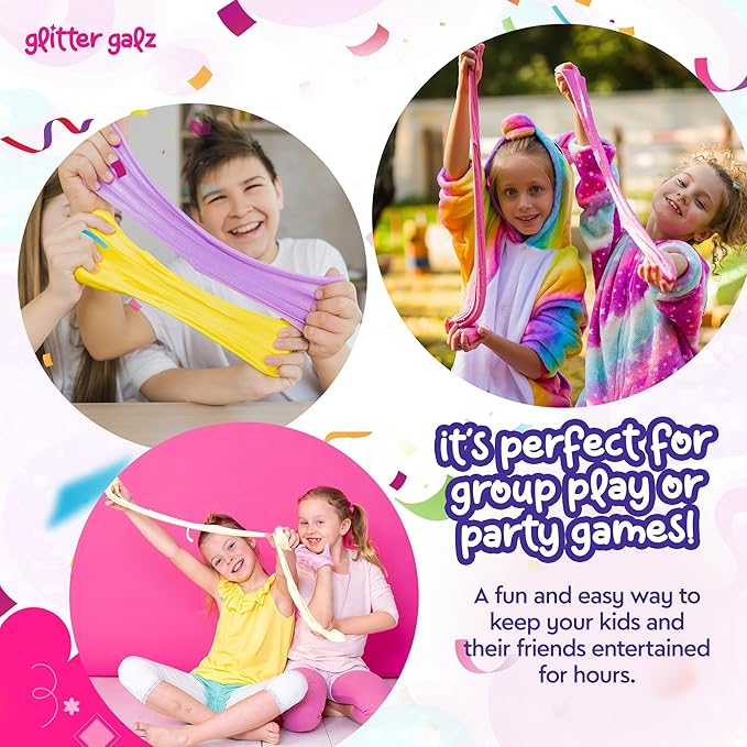 2 LB Large Bulk Glassy Clear Slime Bucket Toy for Kids Premade Crystal Slime Pack with Add-Ins and Charms Sensory Toy Bulk Slime Kit for Girls Ages 7-12, Easter basket filler