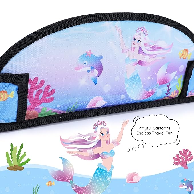 Kids Travel Tray for Car Seat, Road Trip Essentials for Toddler, Carseat Lap Tray with Dry Erase Board & Storage Organizer for Activities, Bluish Violet
